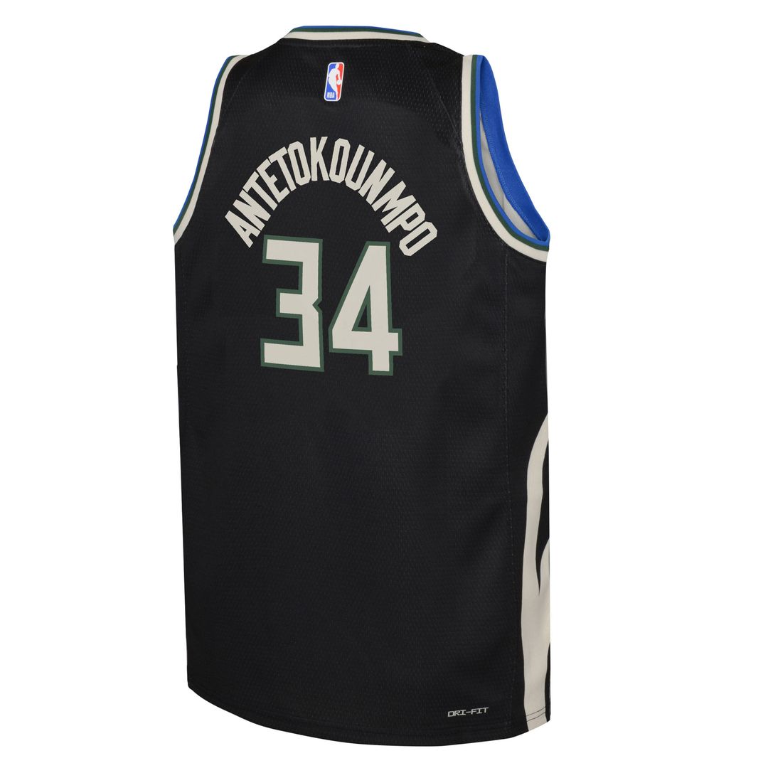 Giannis Antetokounmpo Milwaukee Bucks Jordan Brand Youth Swingman Jersey - Statement Edition - Black