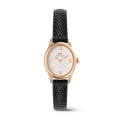 Ophelia Mini Black Lizard White Guilloché Rose Gold