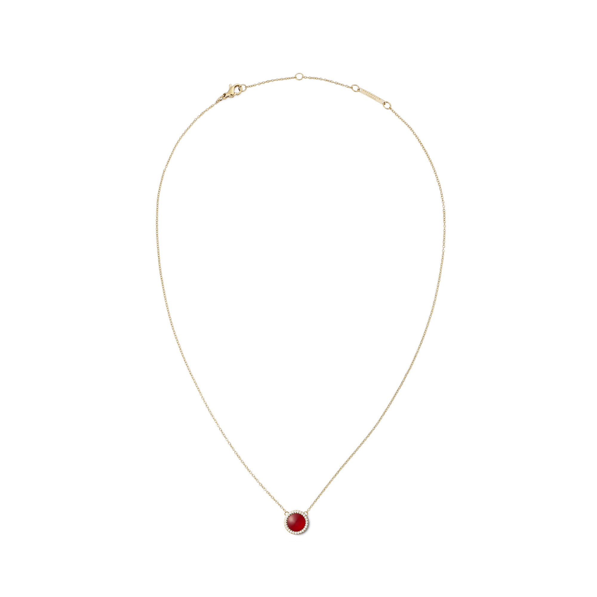 Audrey Necklace  Red Agathe Gold