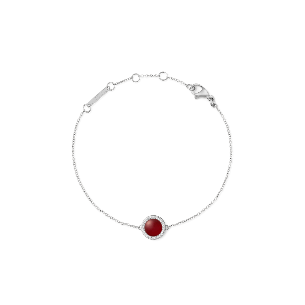 Audrey Bracelet  Red Agathe Silver