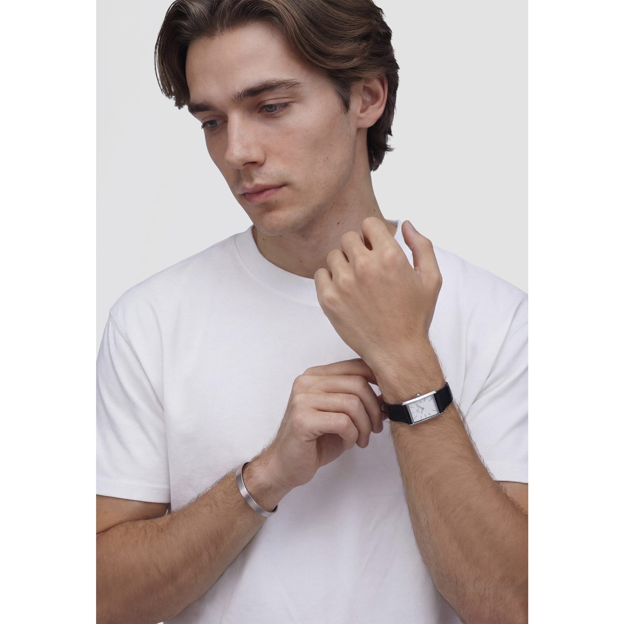 Bound Black Crocodile Guilloché Silver
