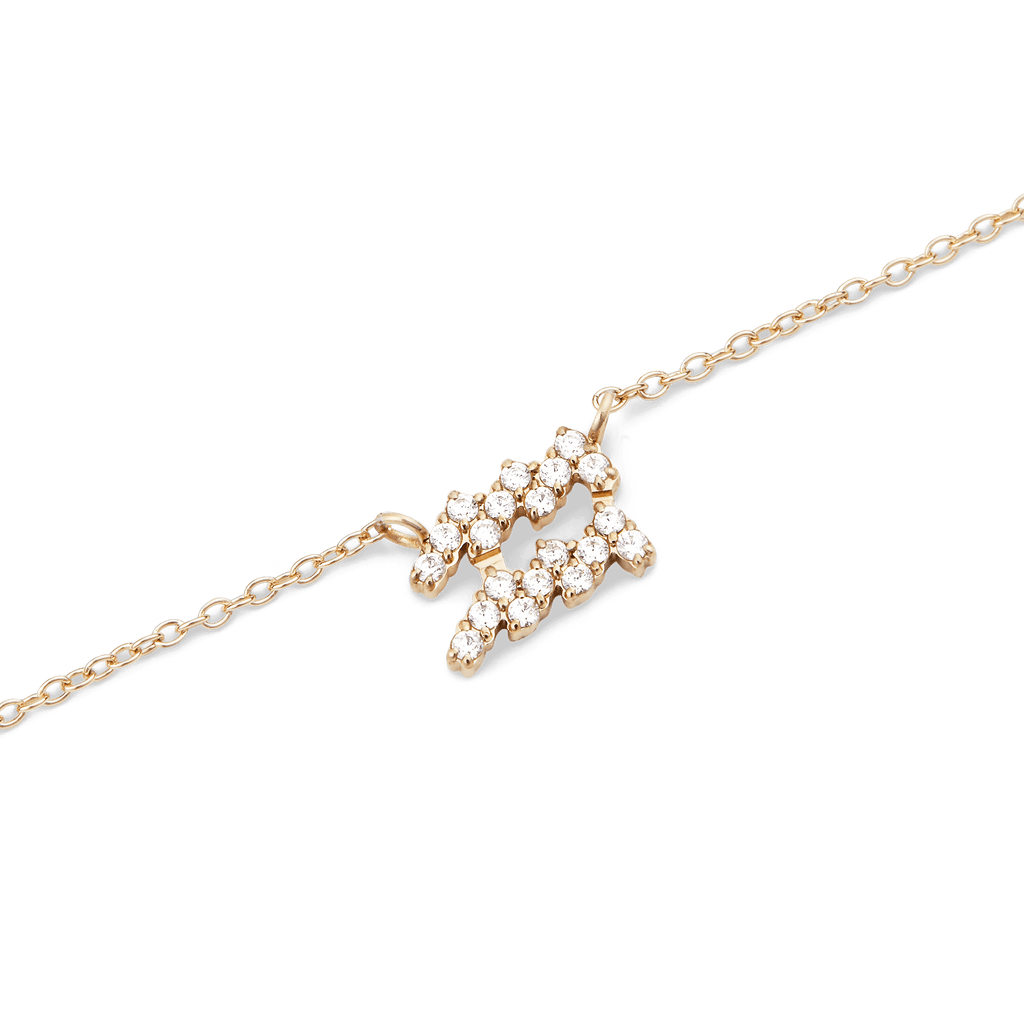 Crystal Zodiac Chain Necklace Gold