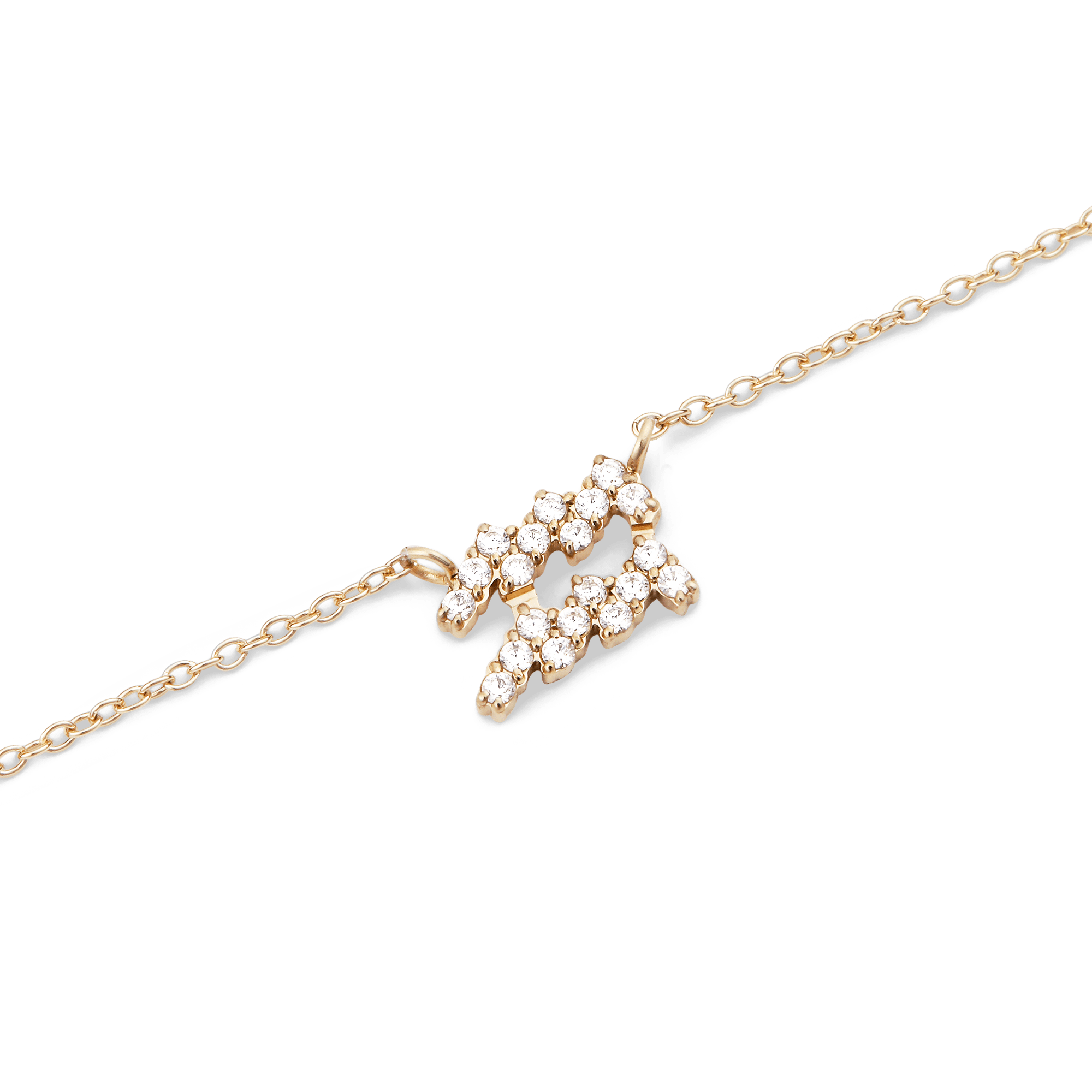 Crystal Zodiac Chain Necklace Gold