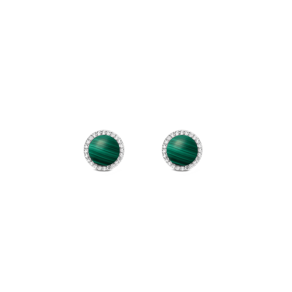 Audrey Earrings Malachite Silver