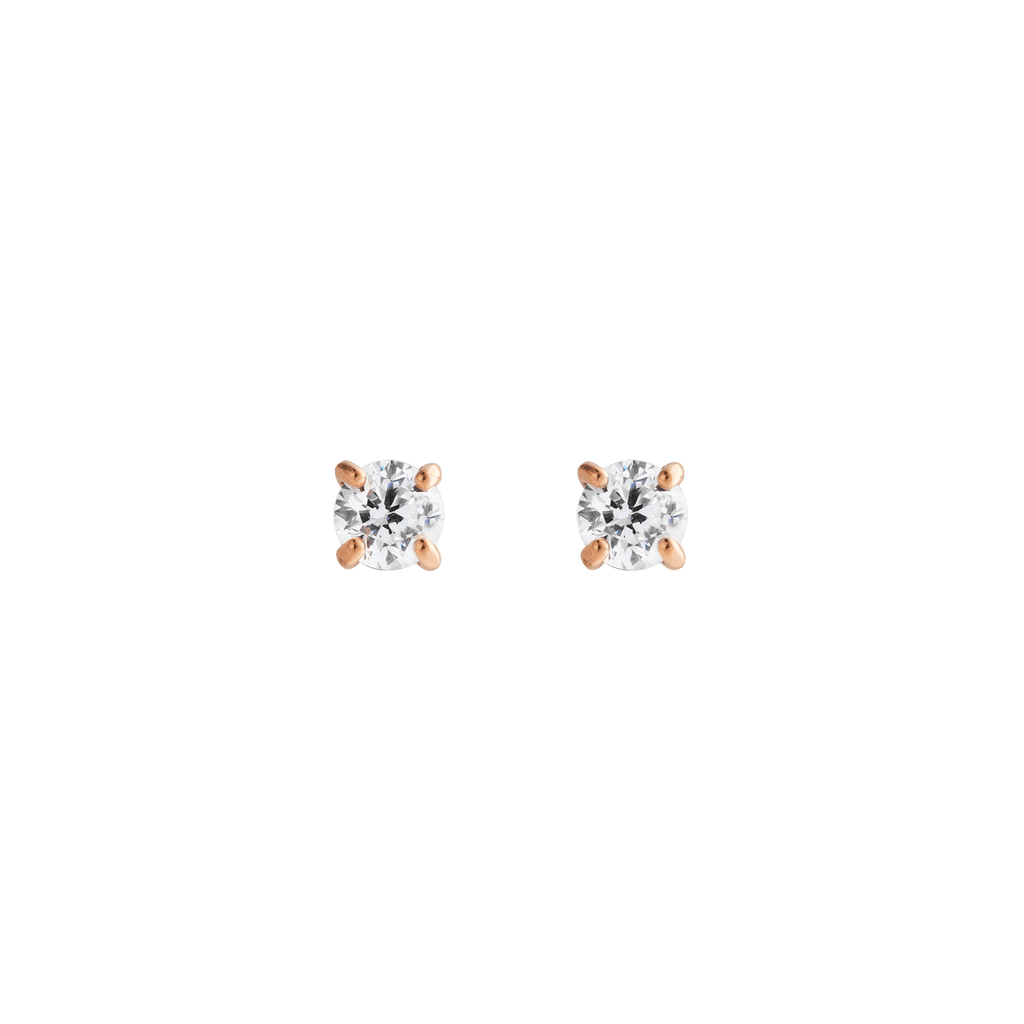Mirelle Solitaire Stud Earrings Rose Gold