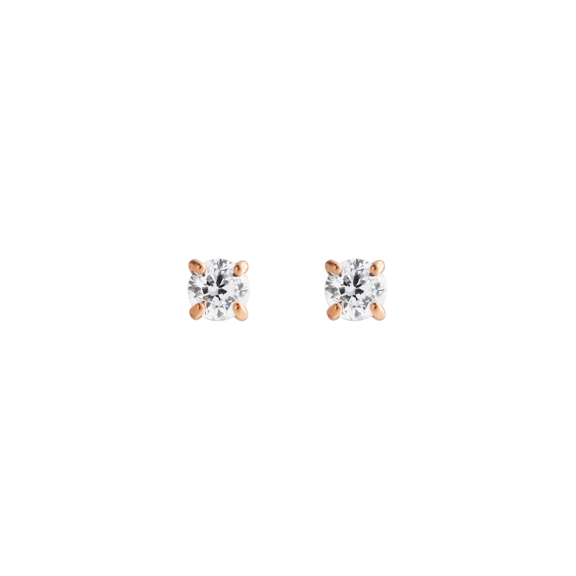 Mirelle Solitaire Stud Earrings Rose Gold