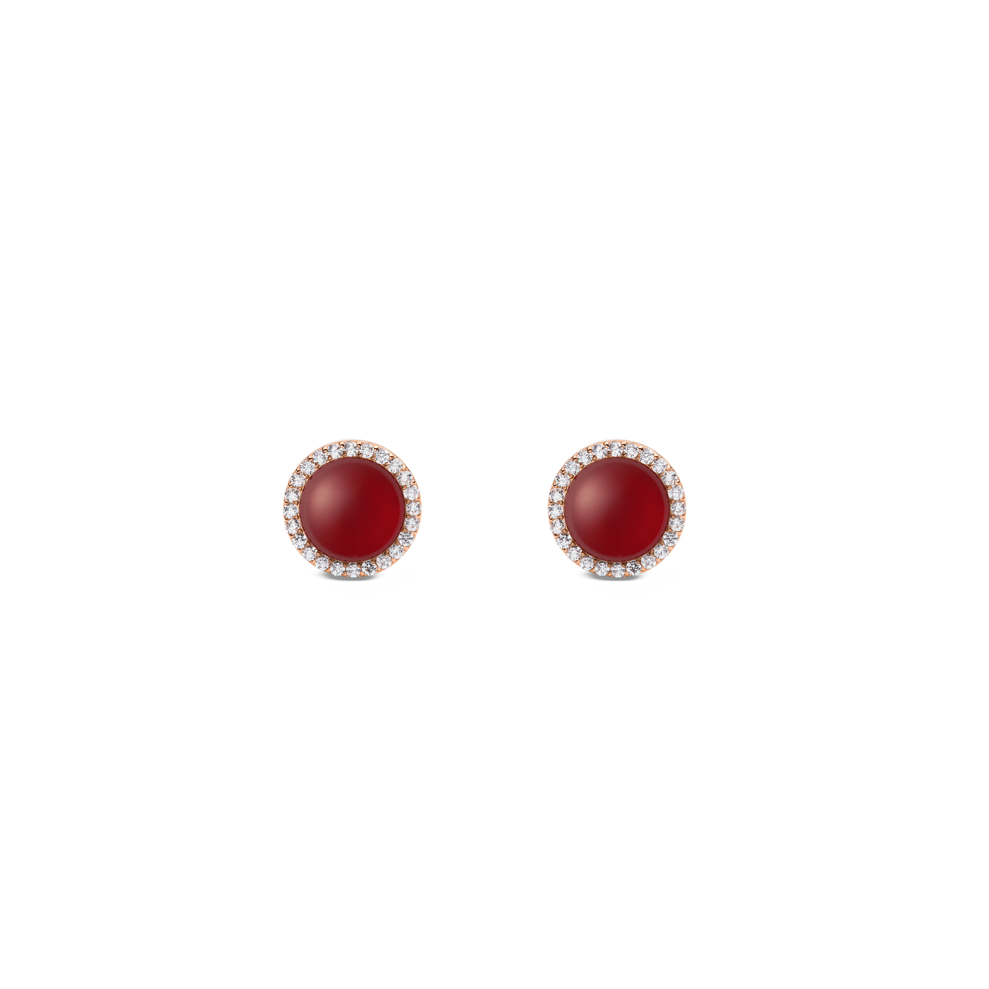 Audrey Earrings Red Agathe Rose Gold