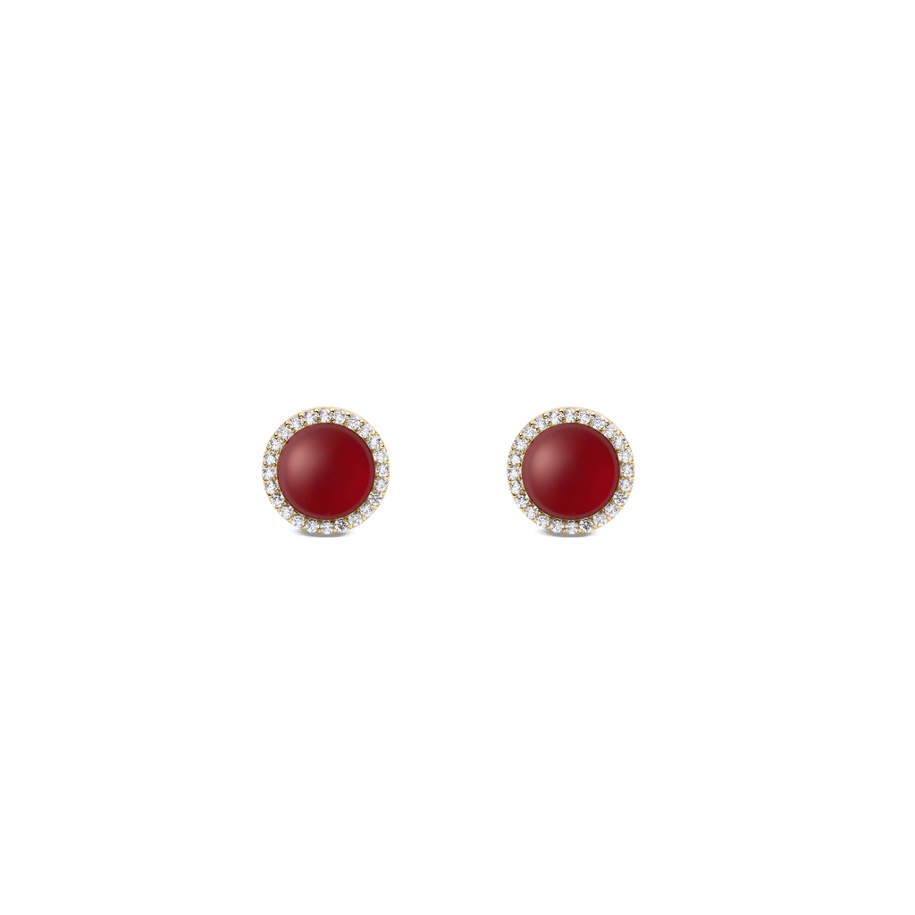Audrey Earrings  Red Agathe Gold