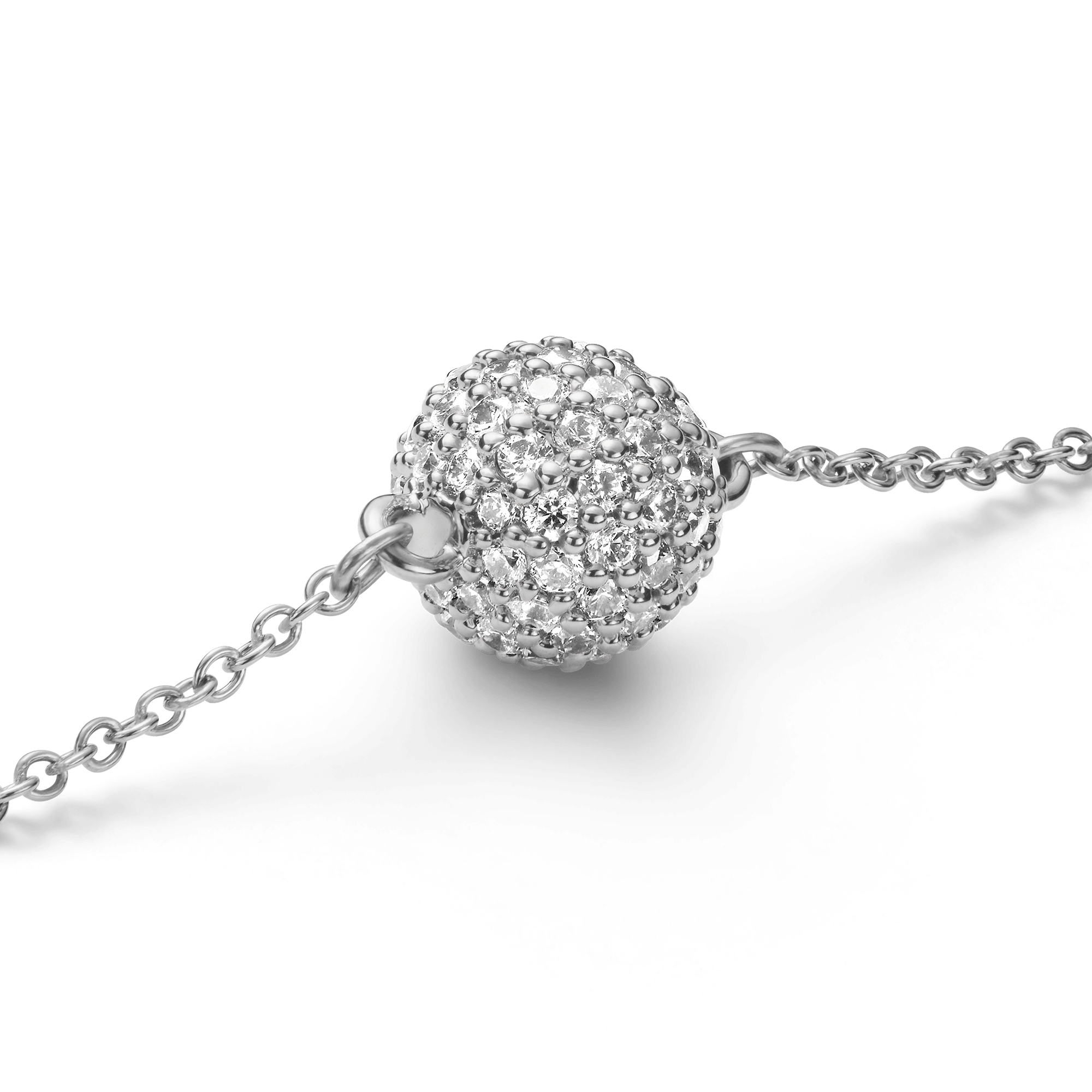 Pavé Crystal Pendant Bracelet Silver