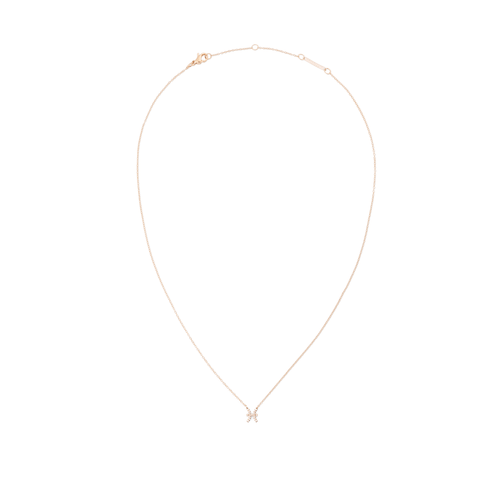 Crystal Zodiac Chain Necklace Rose Gold
