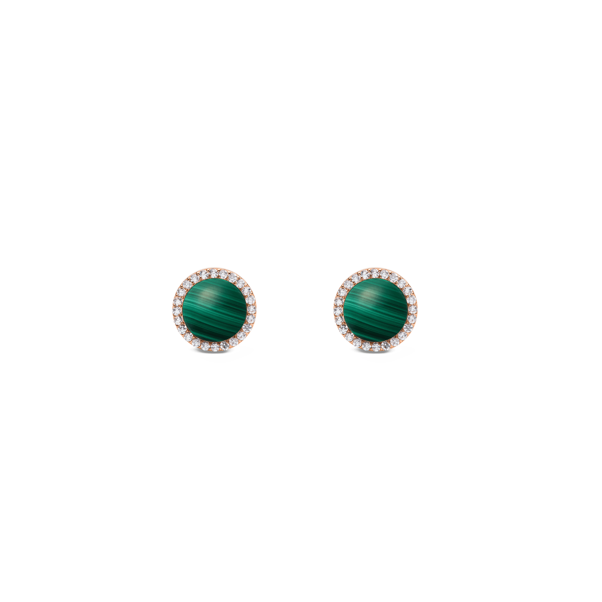 Audrey Earrings Malachite Rose Gold