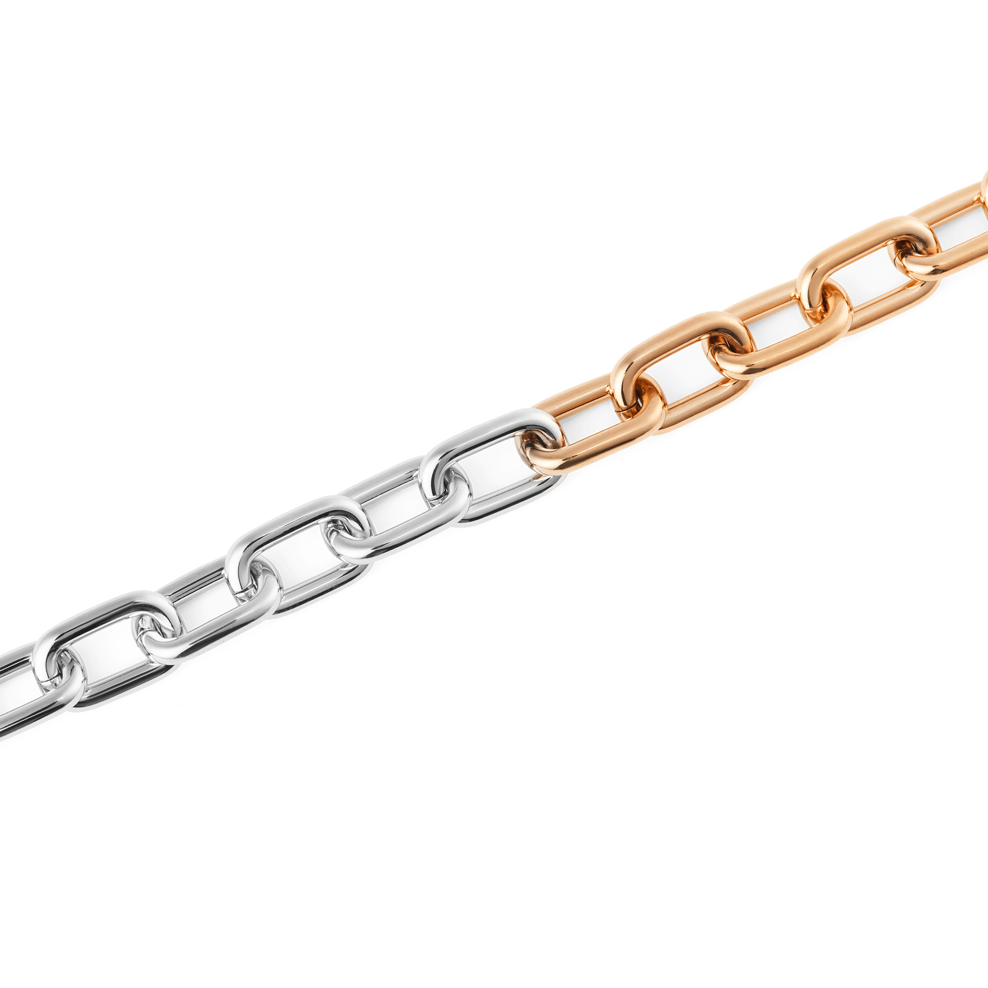 Contrast Link Necklace Two Tone Rose Gold