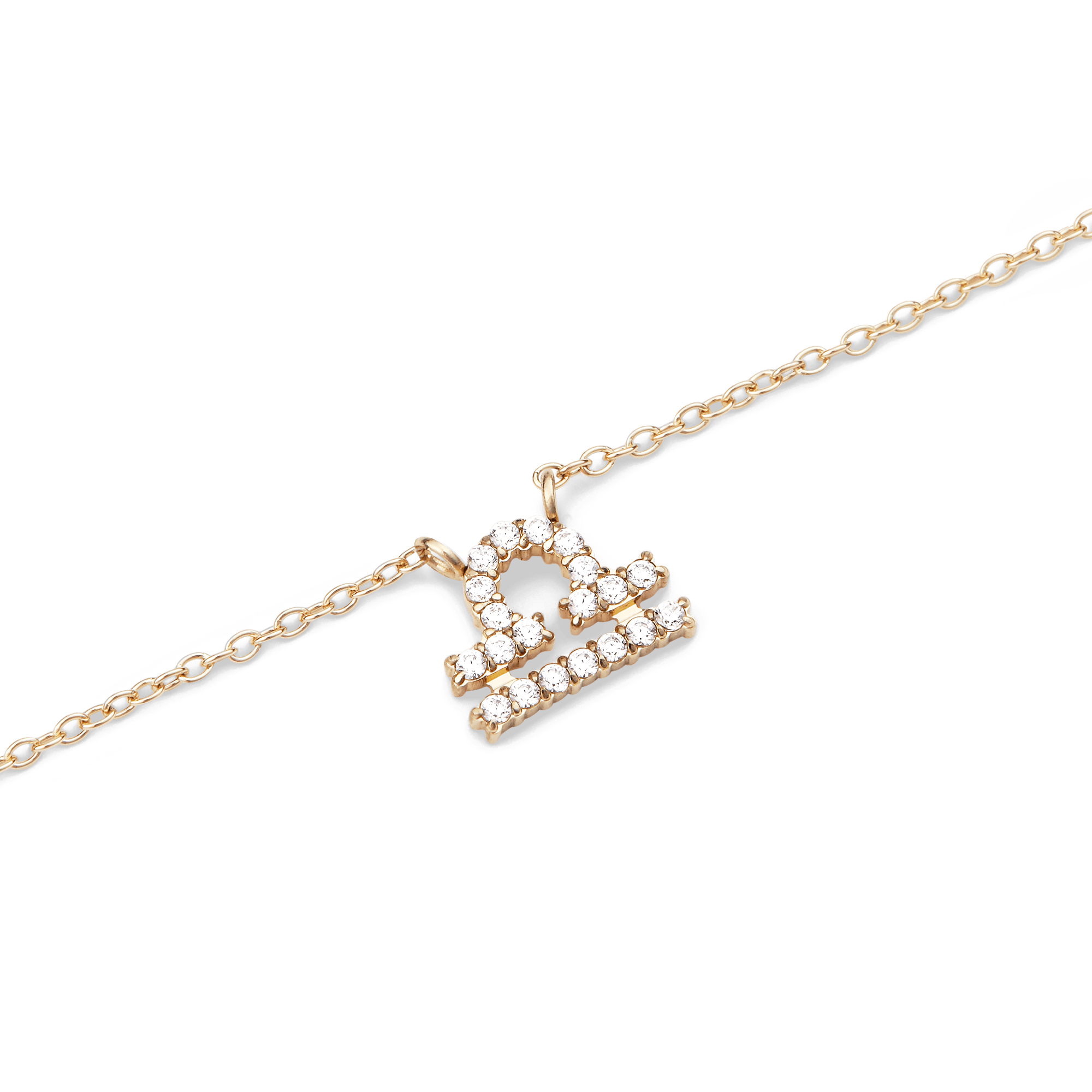 Crystal Zodiac Chain Necklace Gold
