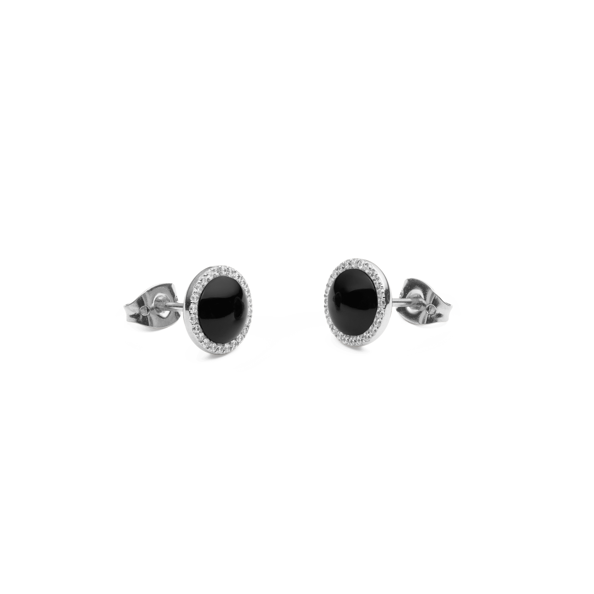 Audrey Earrings Black Agathe Silver