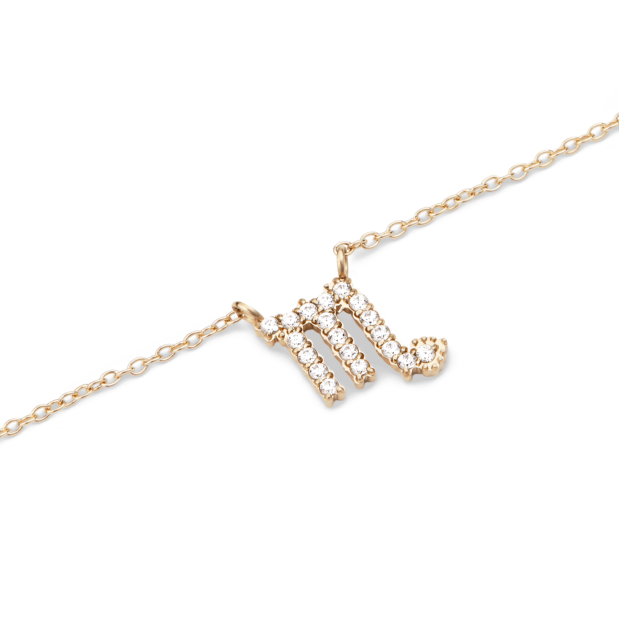 Crystal Zodiac Chain Necklace Gold