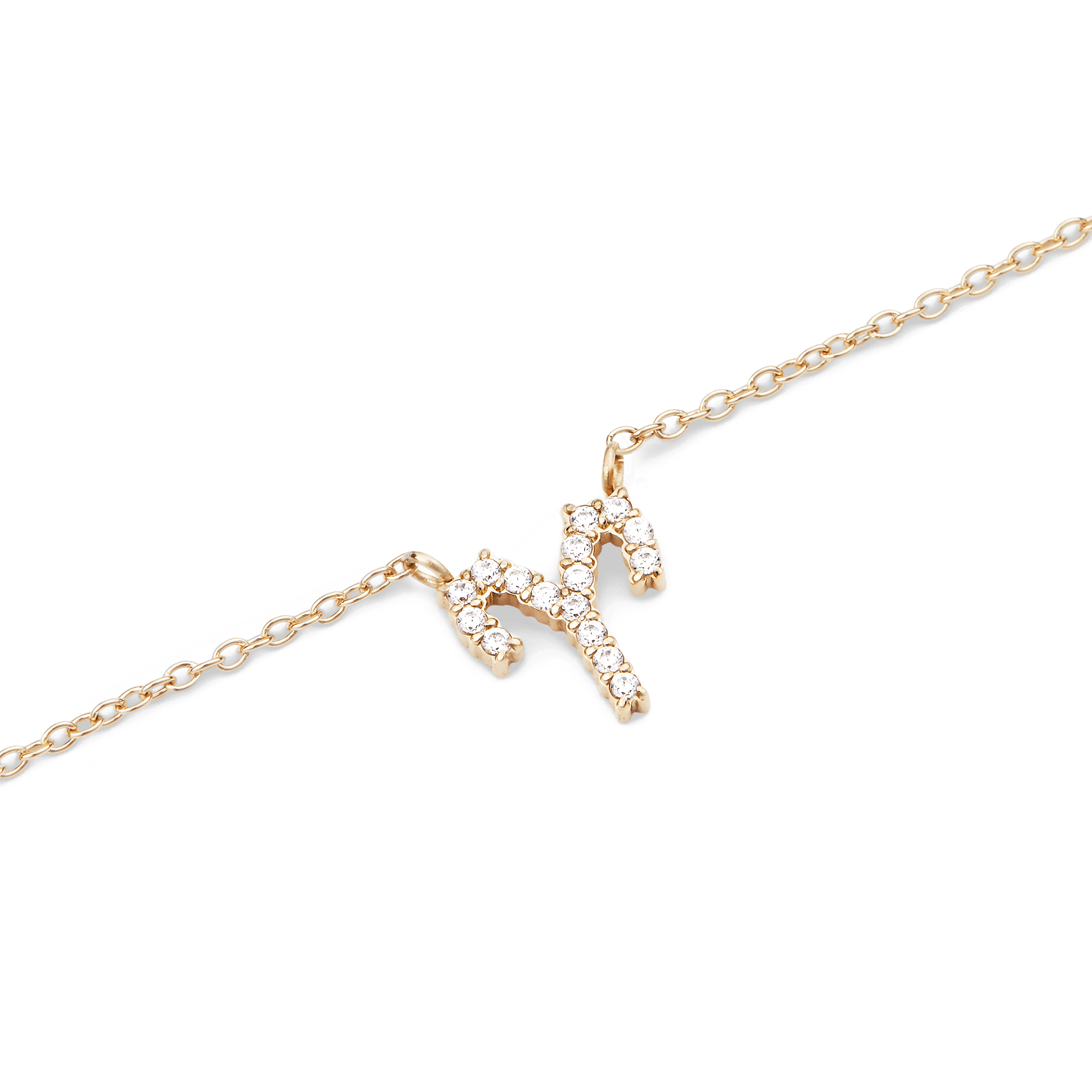 Crystal Zodiac Chain Necklace Gold