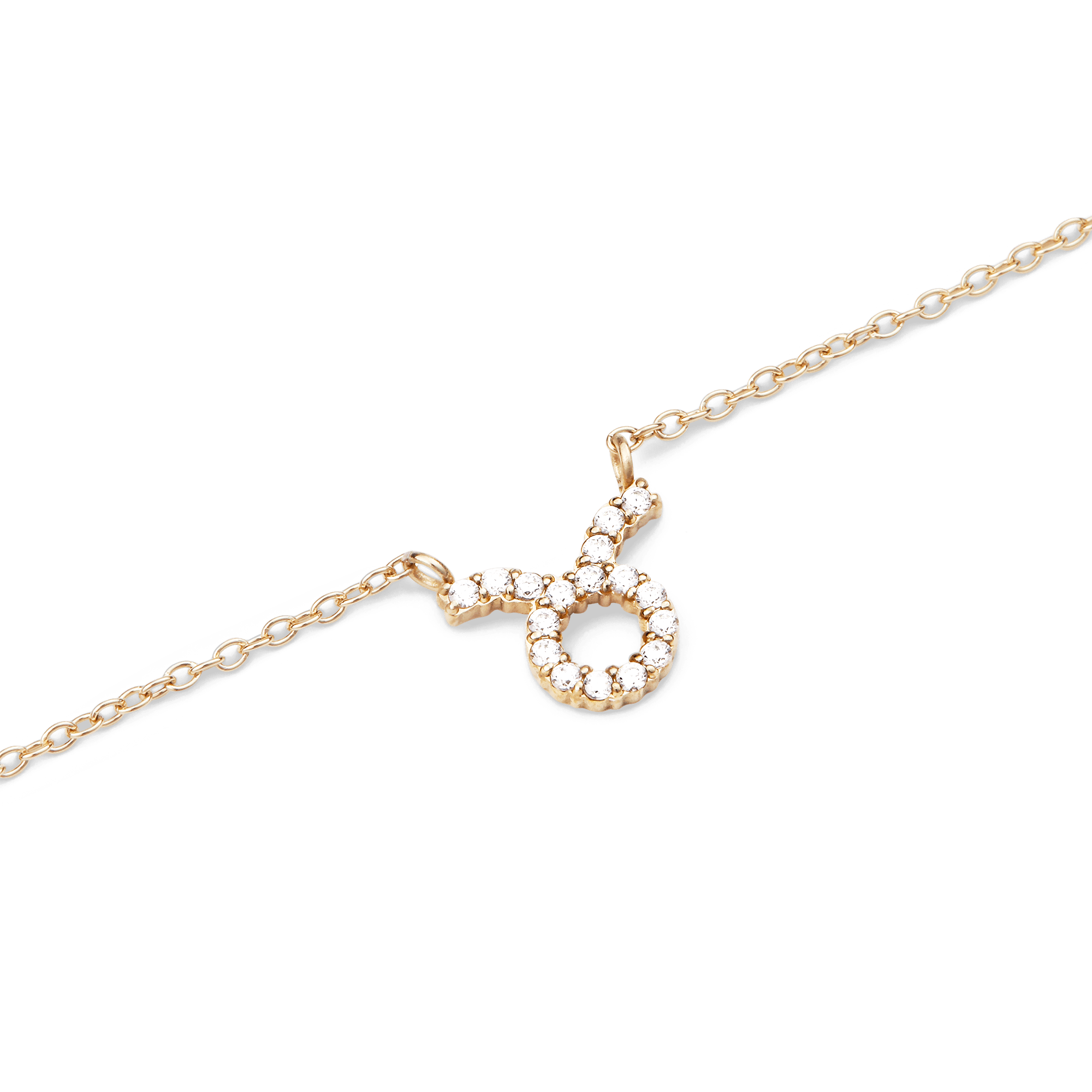 Crystal Zodiac Chain Necklace Gold