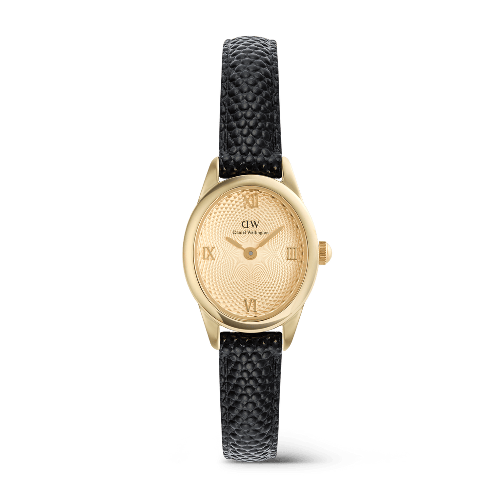 Ophelia Mini Black Lizard Unitone Guilloché Gold
