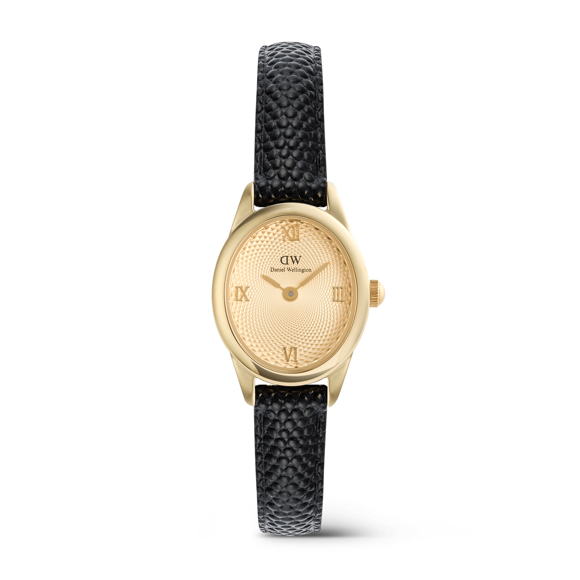 Ophelia Mini Black Lizard Unitone Guilloché Gold