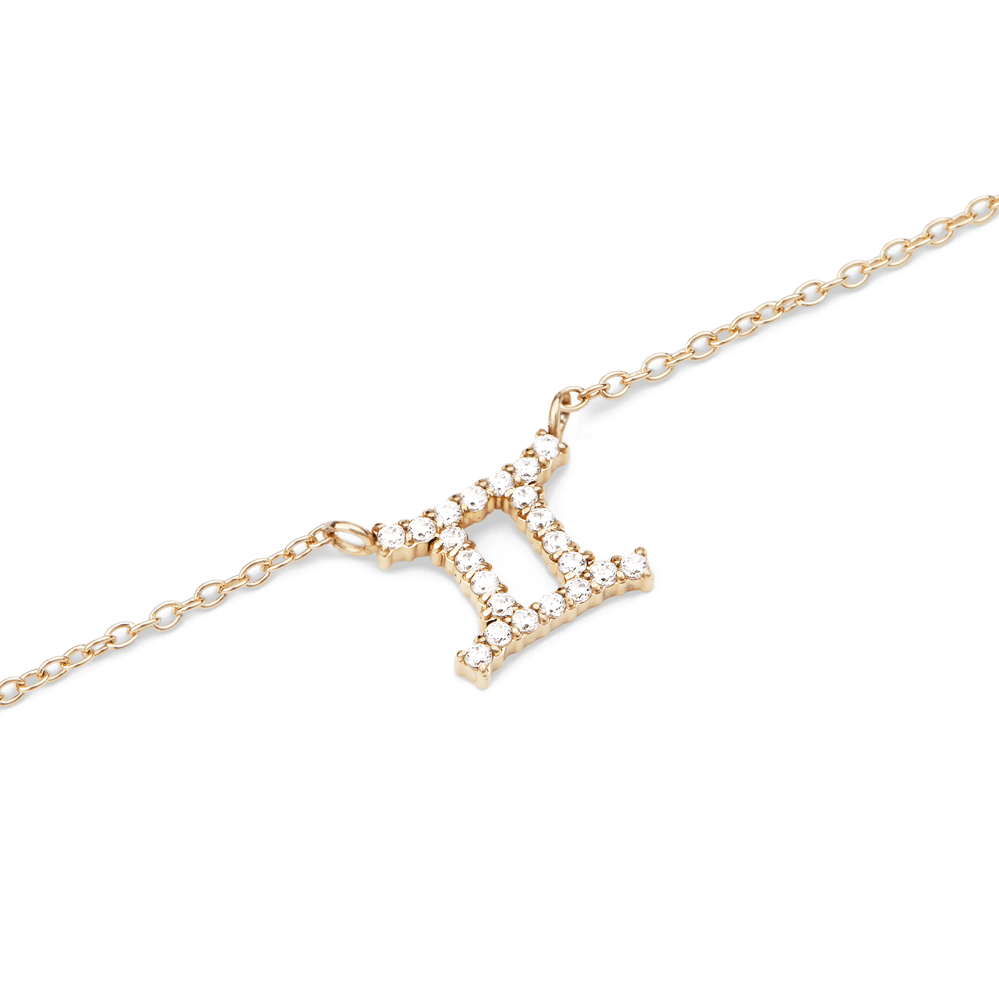 Crystal Zodiac Chain Necklace Gold