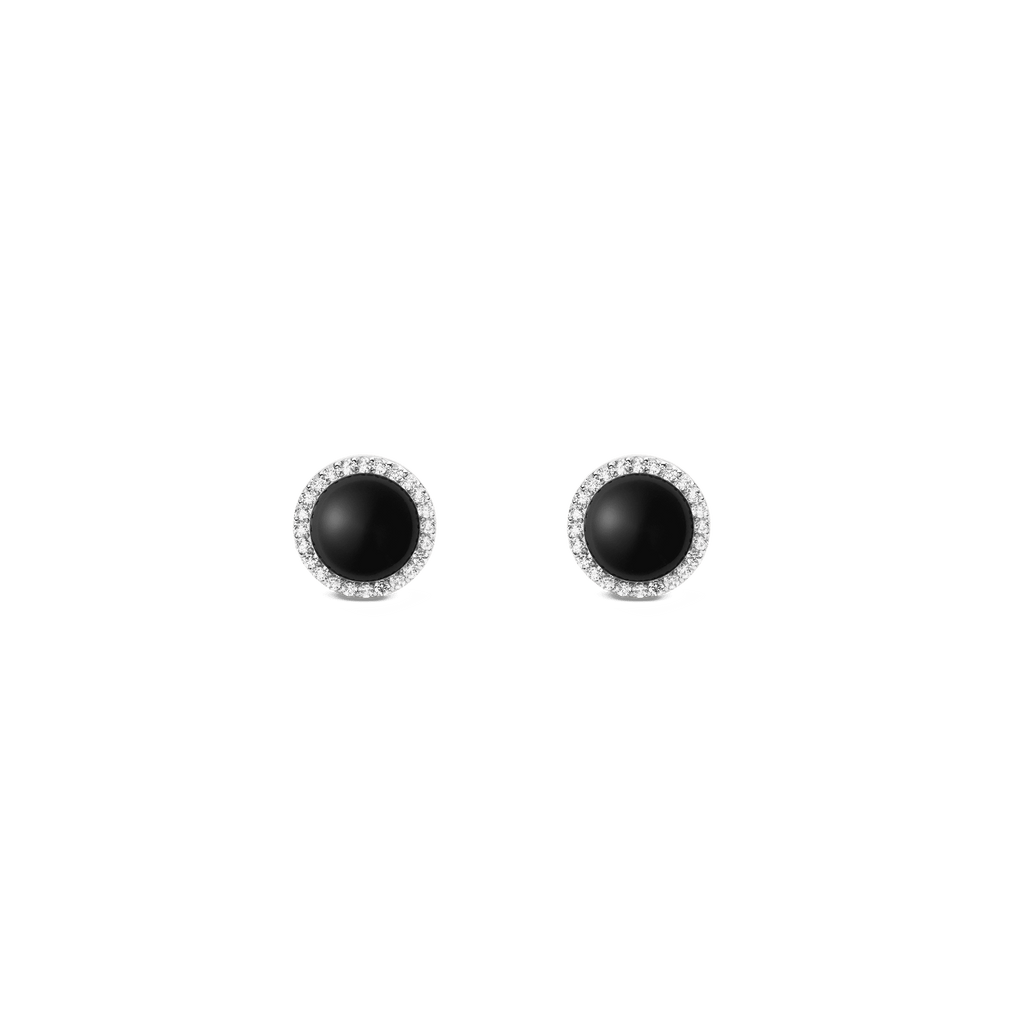 Audrey Earrings Black Agathe Silver
