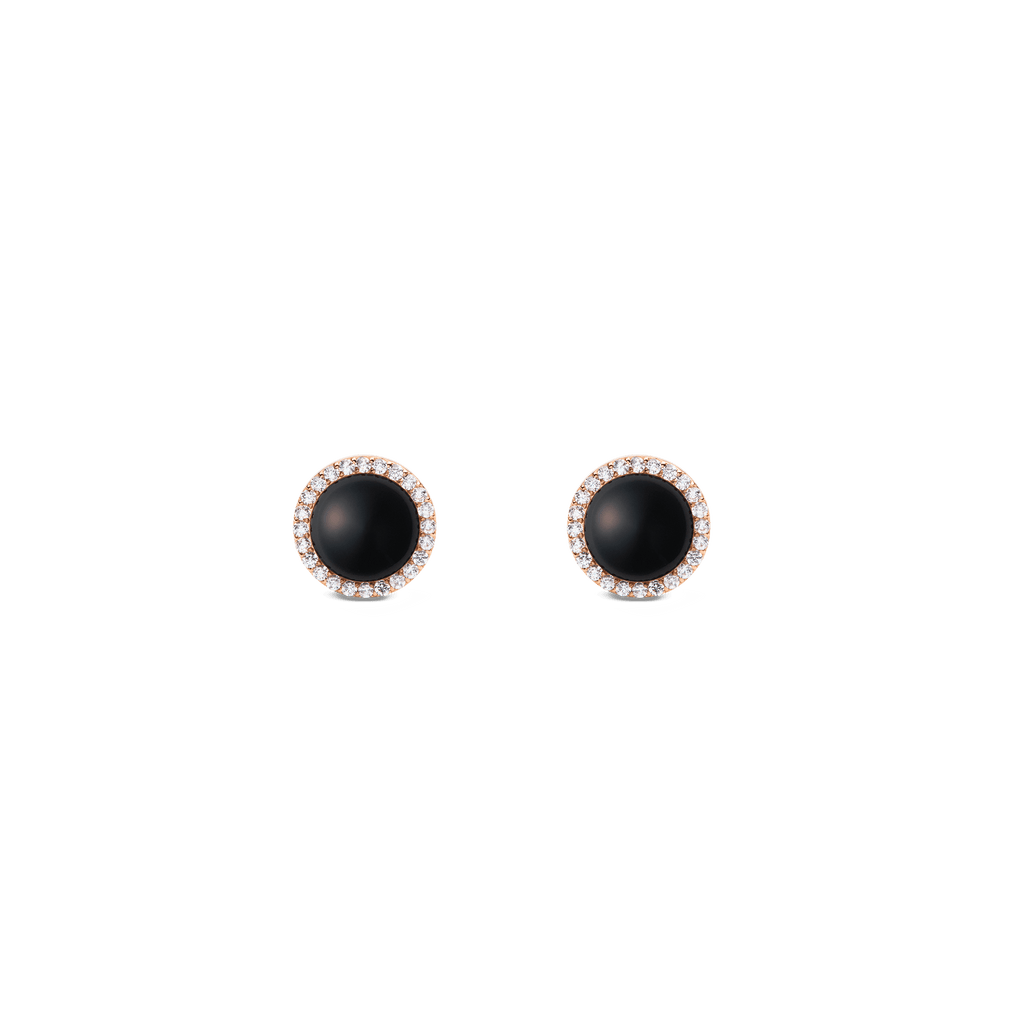 Audrey Earrings Black Agathe Rose Gold