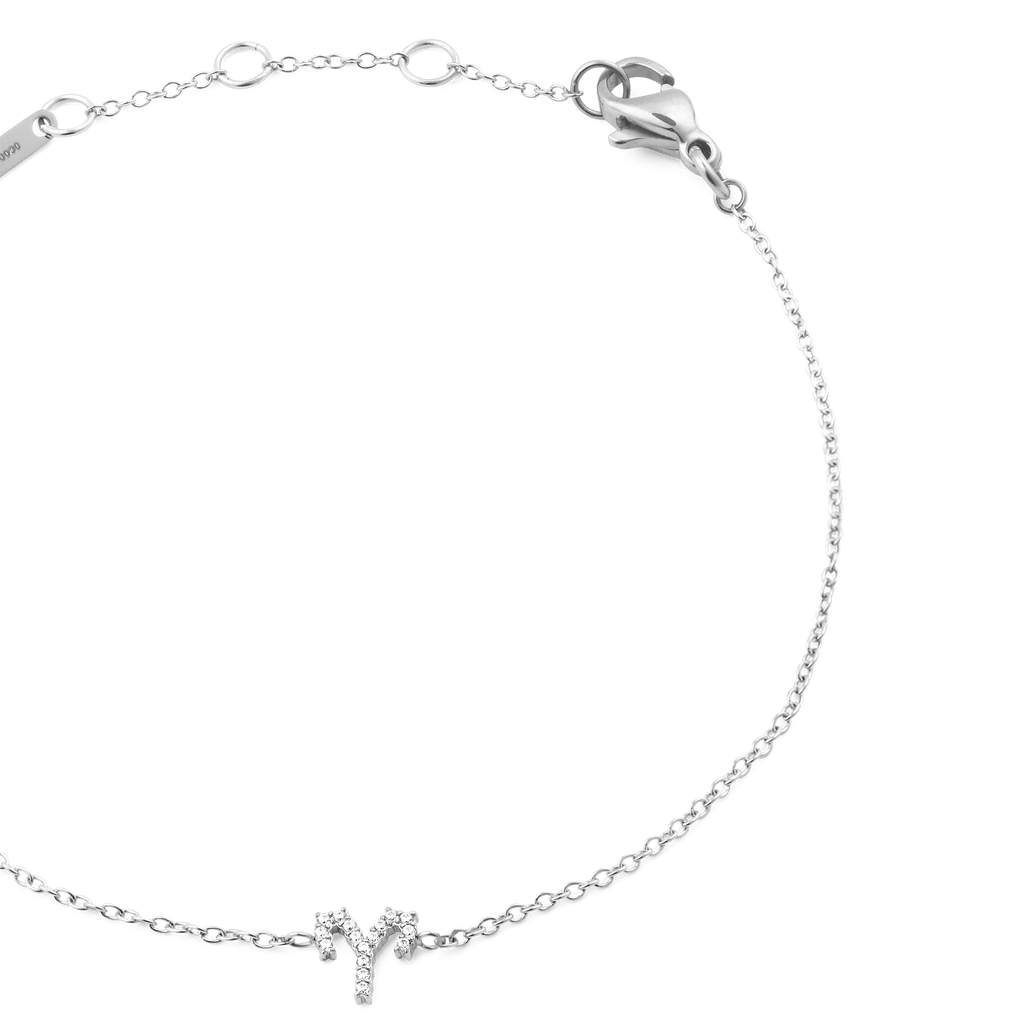 Crystal Zodiac Chain Bracelet Silver