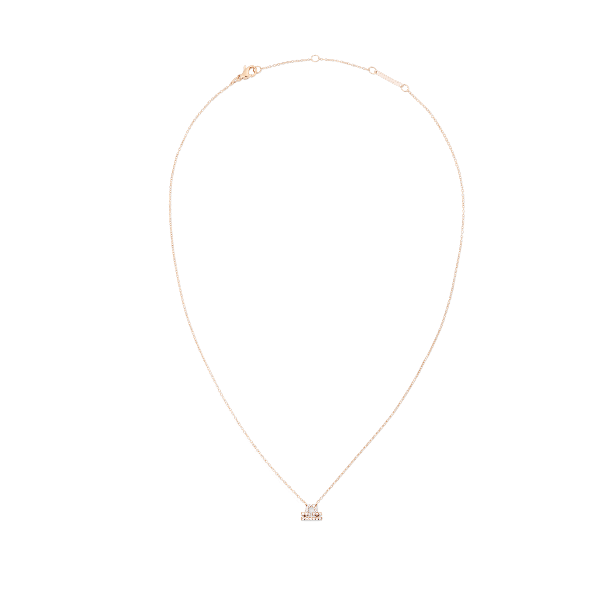 Crystal Zodiac Chain Necklace Rose Gold
