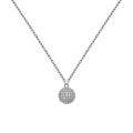 Pavé Crystal Pendant Necklace Silver