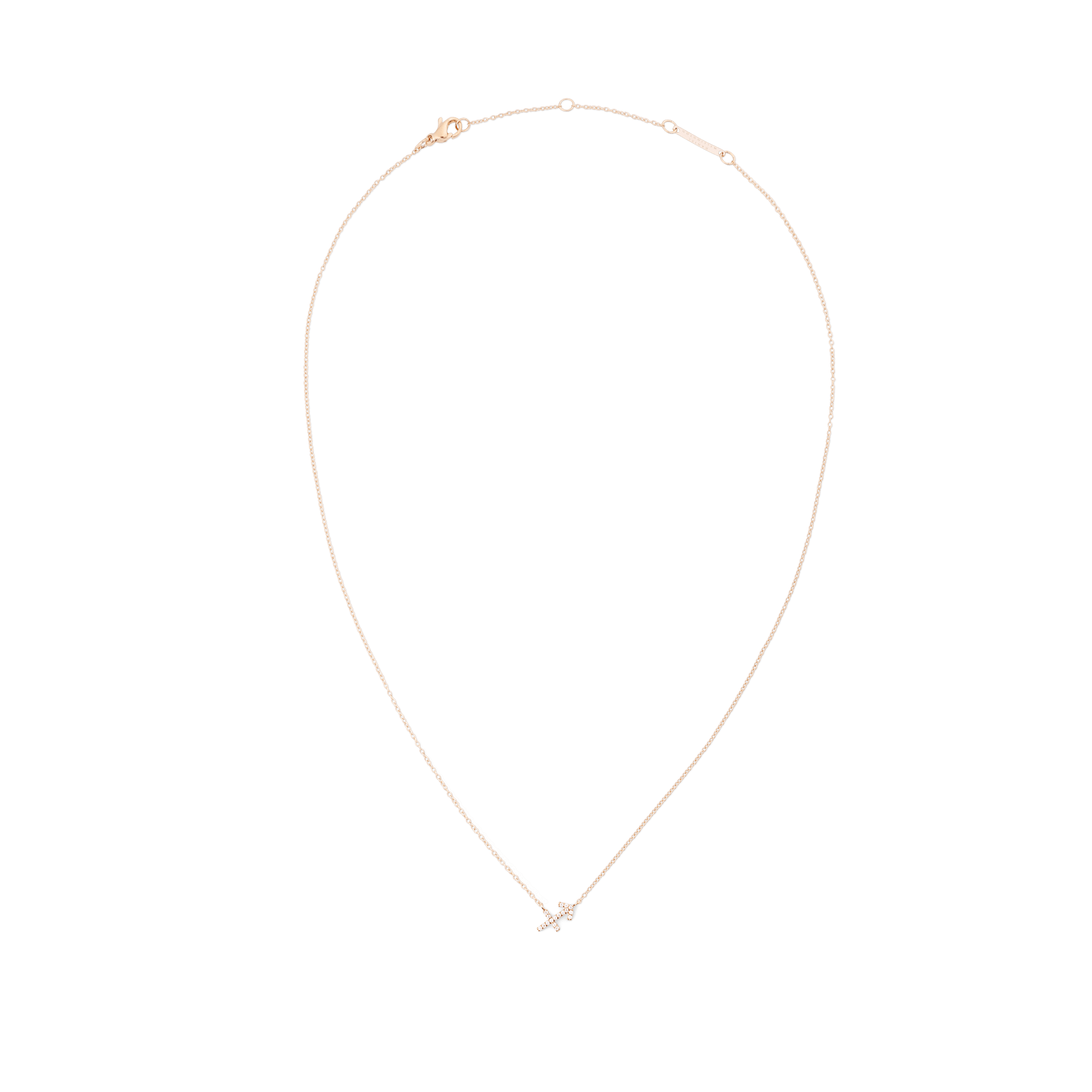 Crystal Zodiac Chain Necklace Rose Gold