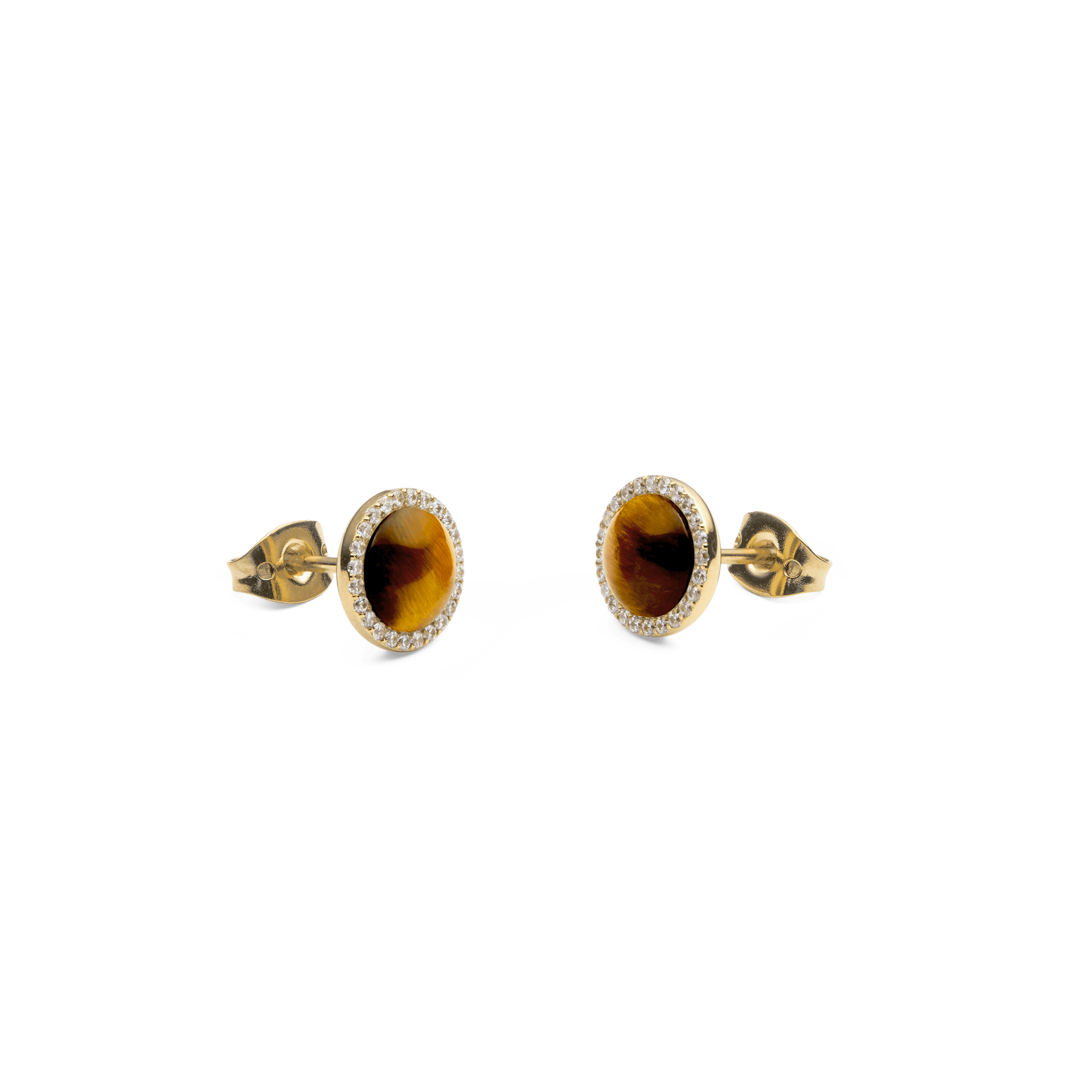 Audrey Earrings Tiger Eye Gold