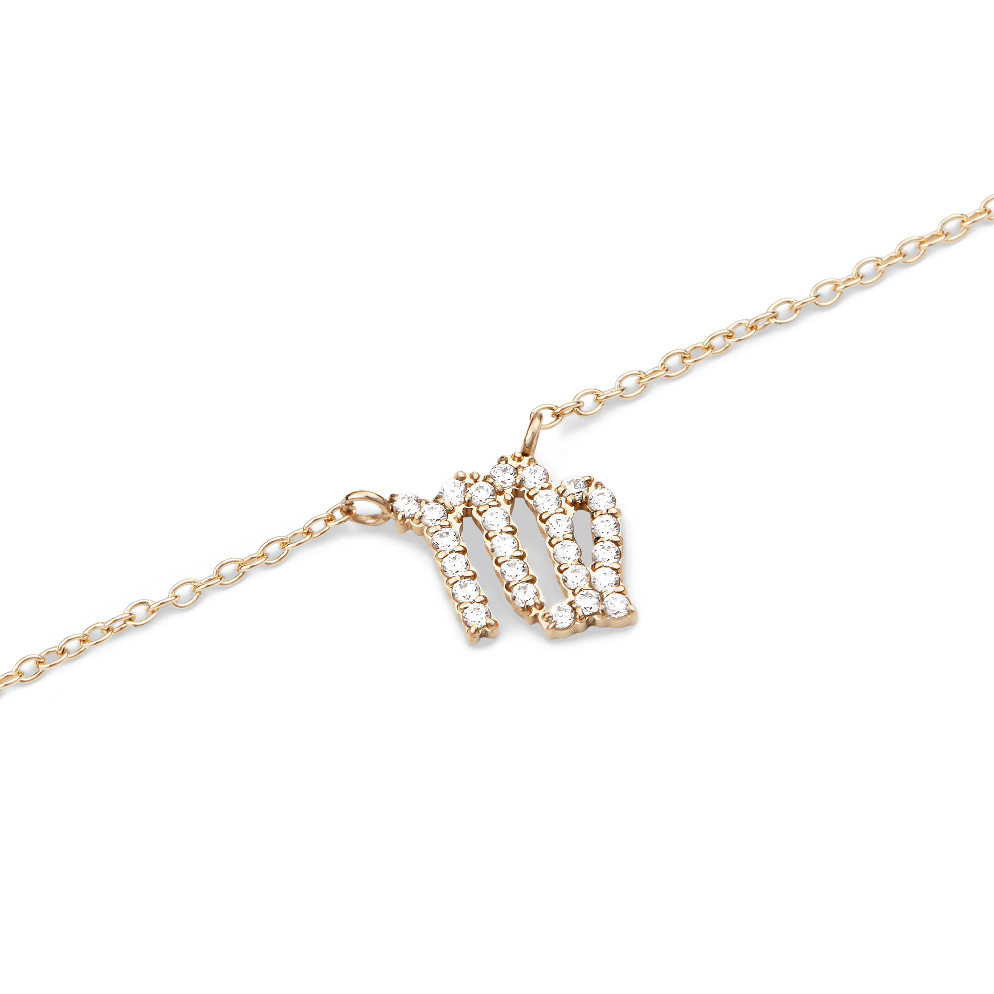 Crystal Zodiac Chain Necklace Gold