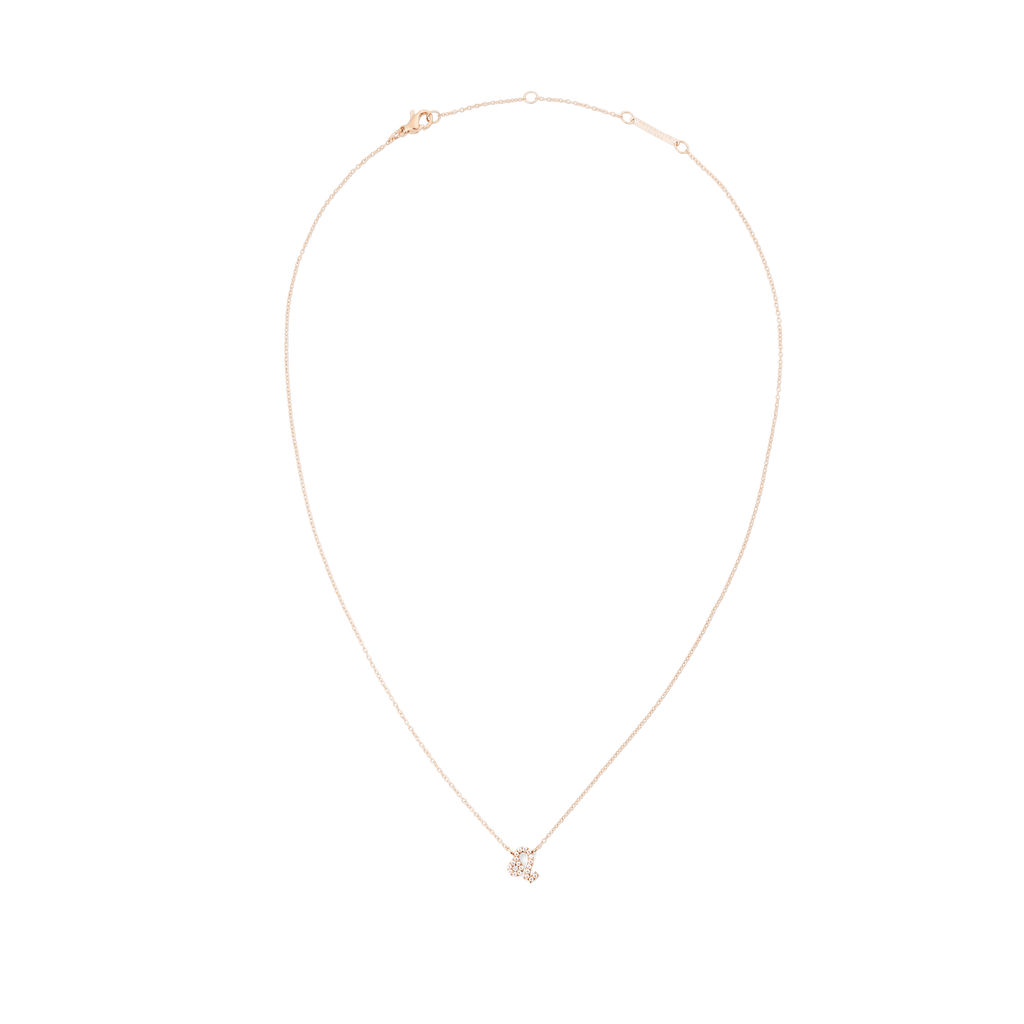Crystal Zodiac Chain Necklace Rose Gold