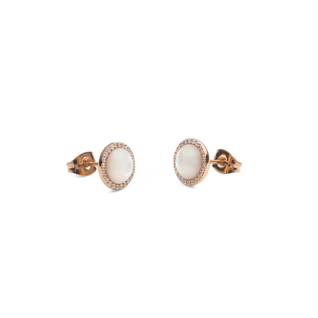 Audrey Earrings Mother of Pearl Rose Gold
