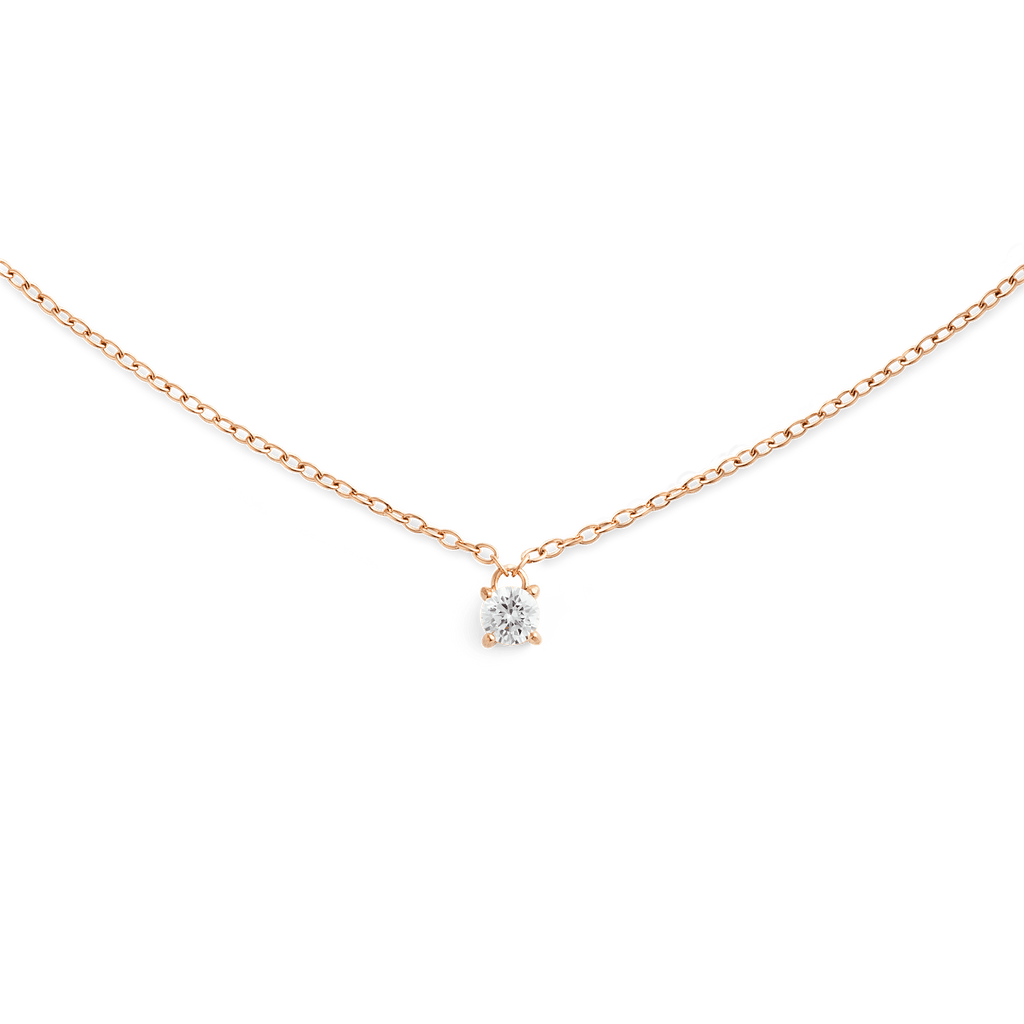 Mirelle Solitaire Necklace Rose Gold