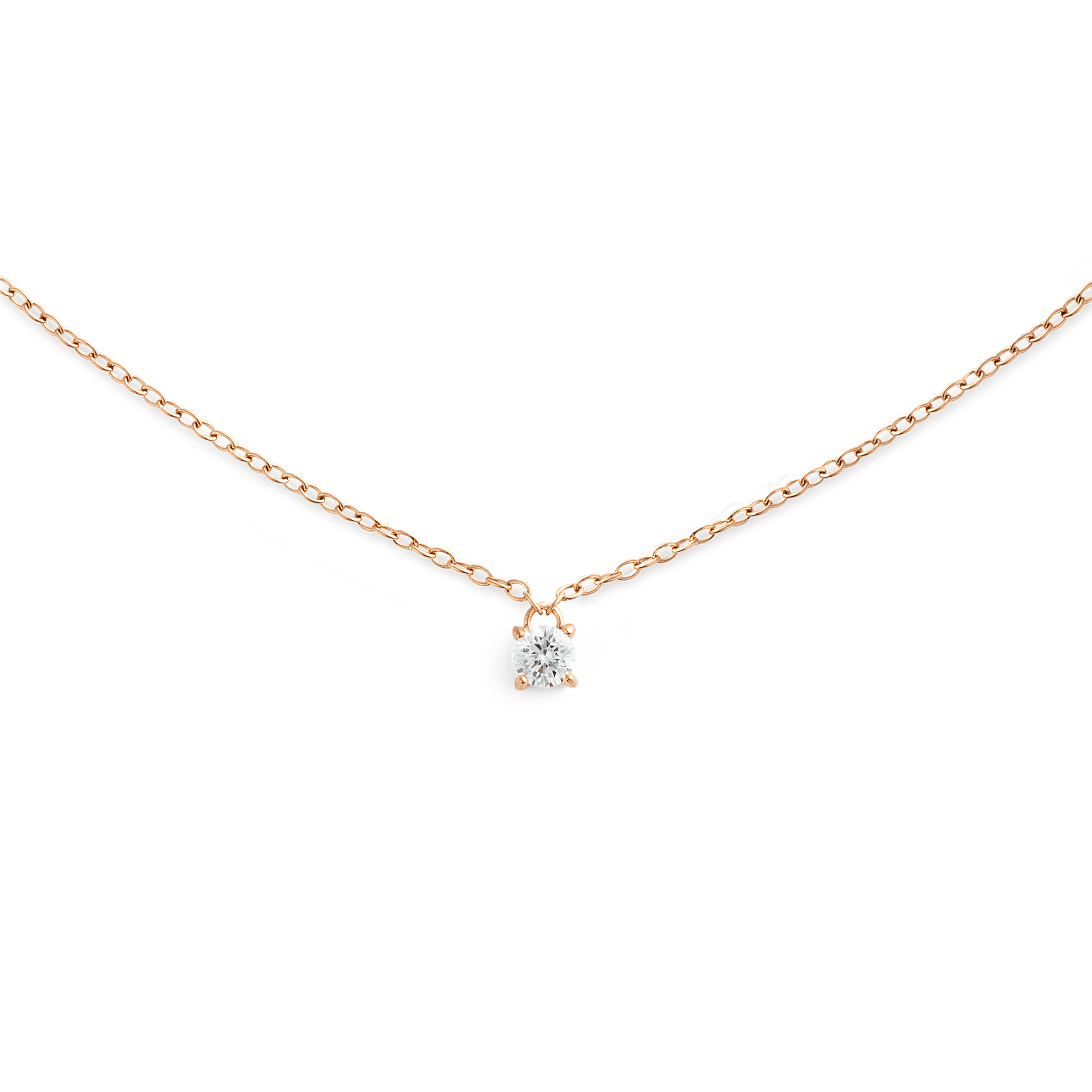 Mirelle Solitaire Necklace Rose Gold