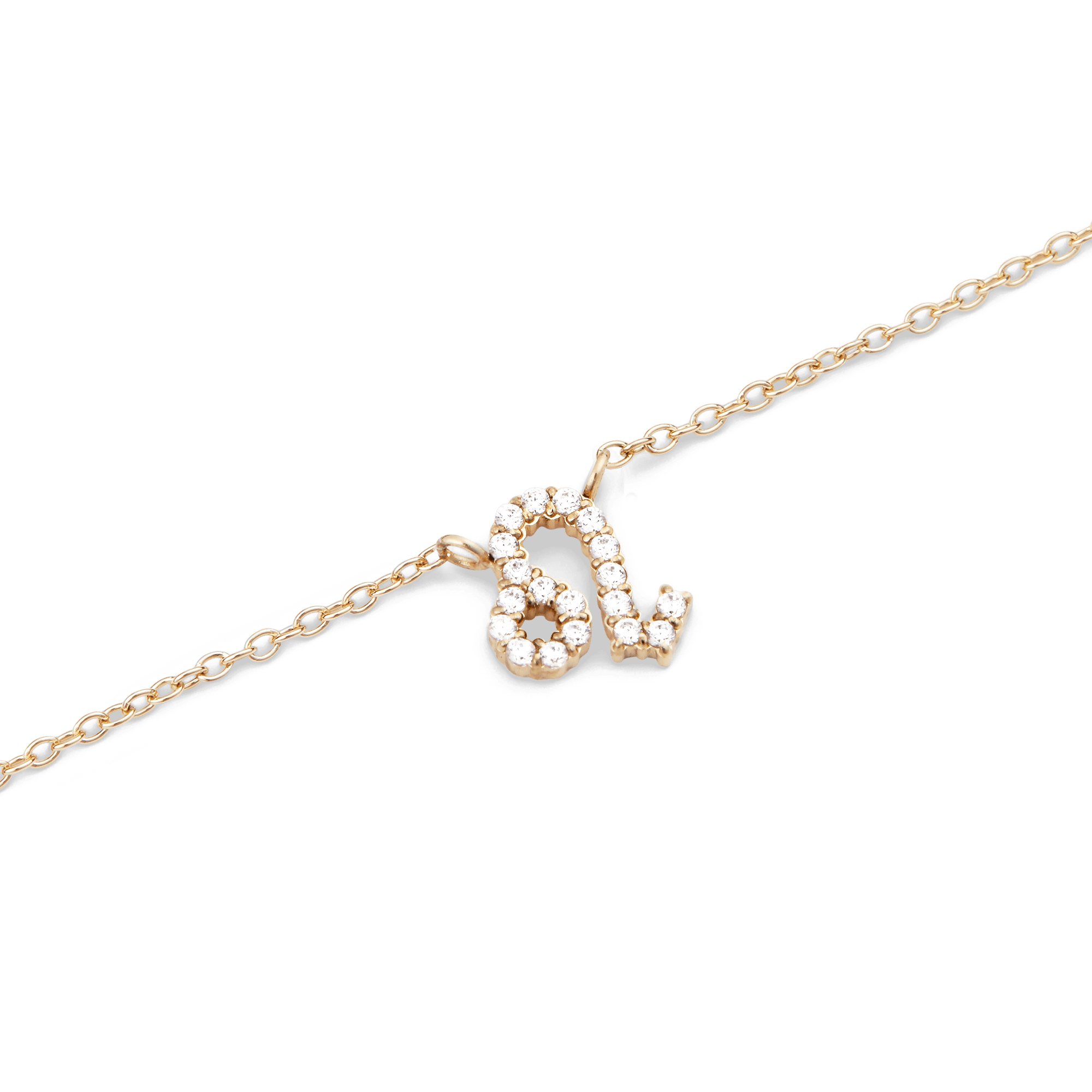 Crystal Zodiac Chain Necklace Gold