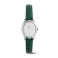 Ophelia Mini Green Lizard White Guilloché Silver
