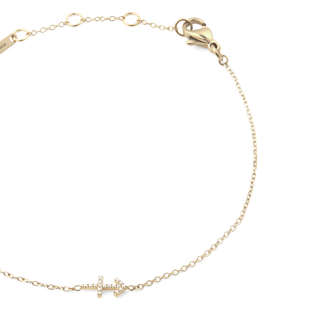Crystal Zodiac Chain Bracelet Gold