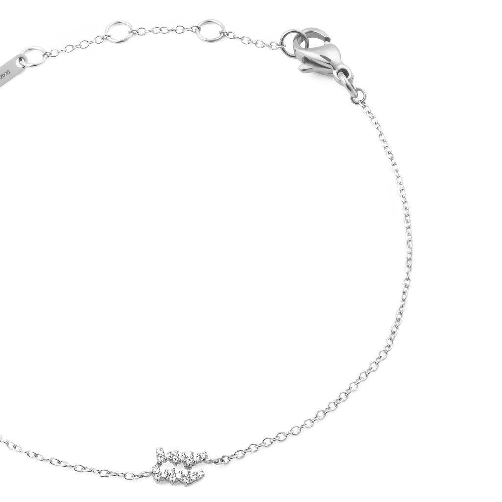 Crystal Zodiac Chain Bracelet Silver