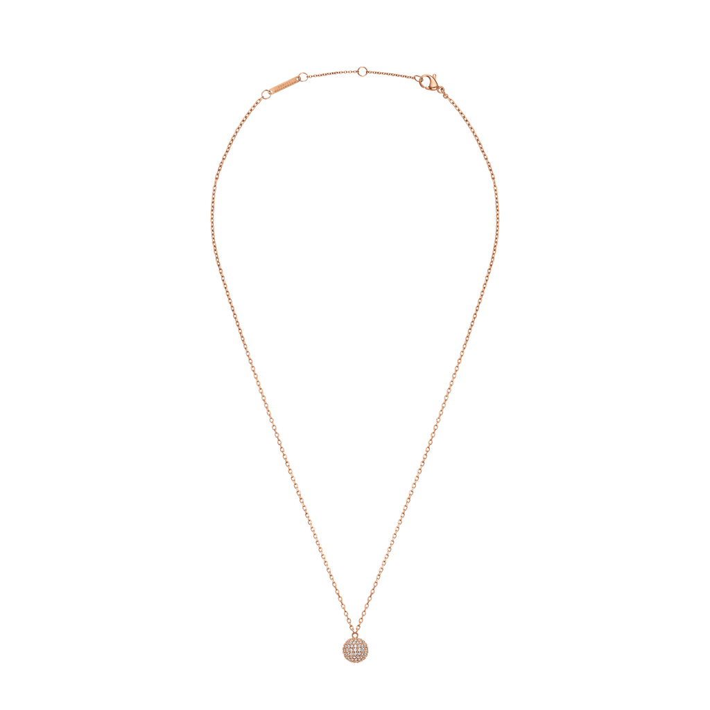 Pavé Crystal Pendant Necklace Rose Gold