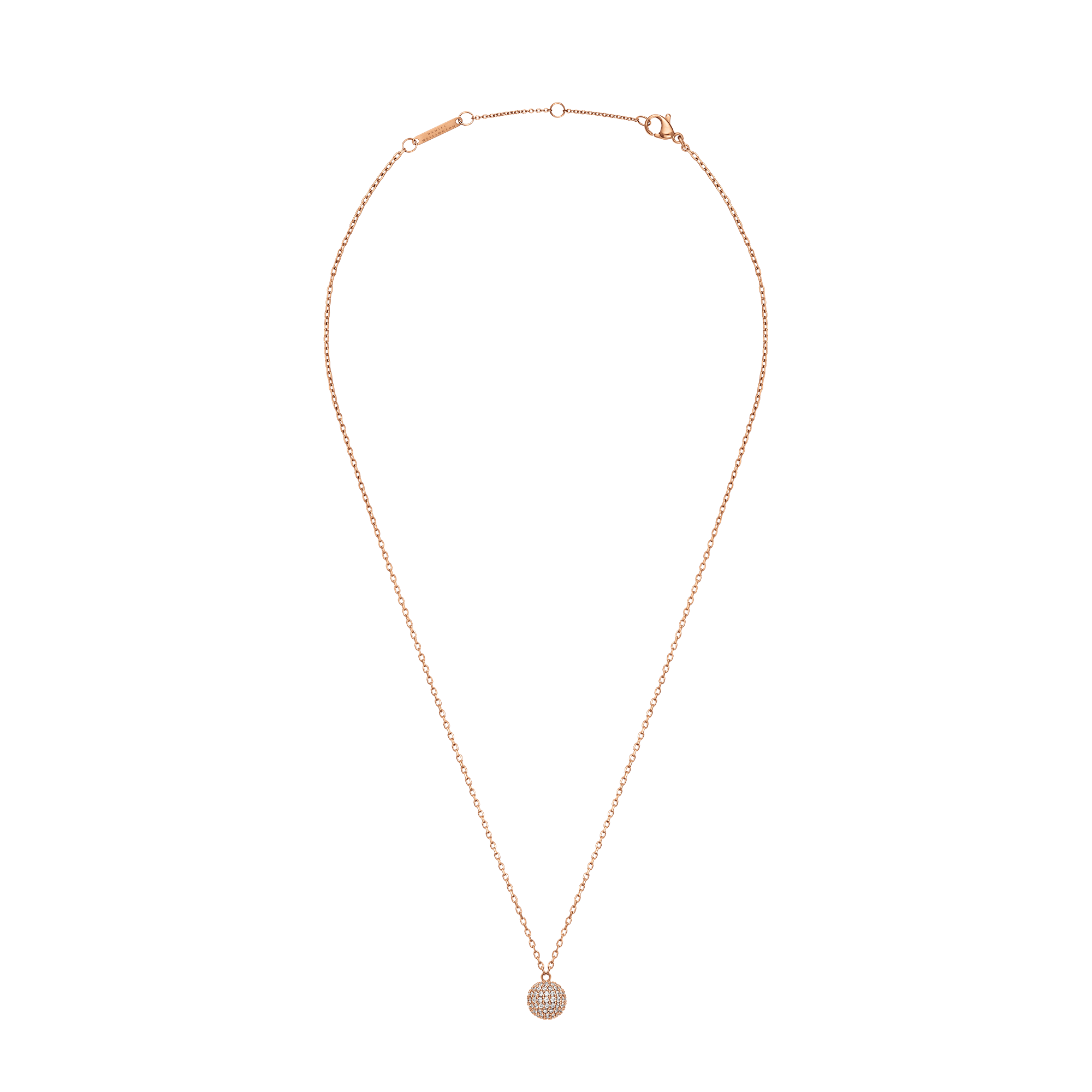 Pavé Crystal Pendant Necklace Rose Gold