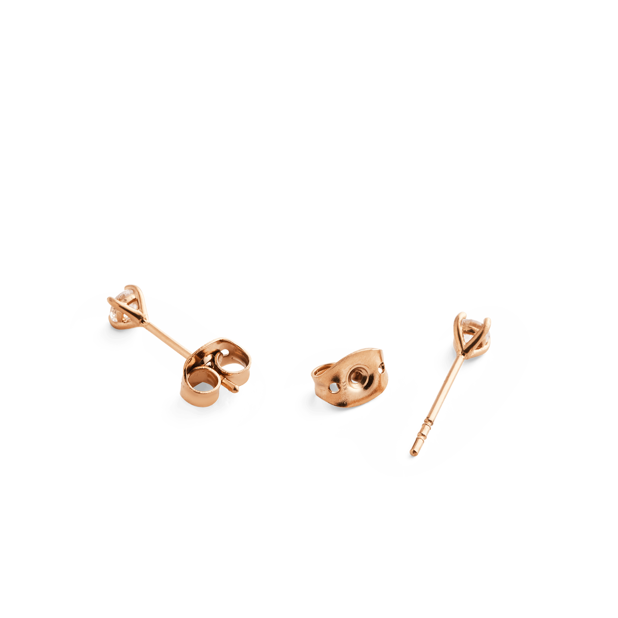 Mirelle Solitaire Stud Earrings Rose Gold