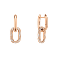 Crystal Link Earrings Rose Gold