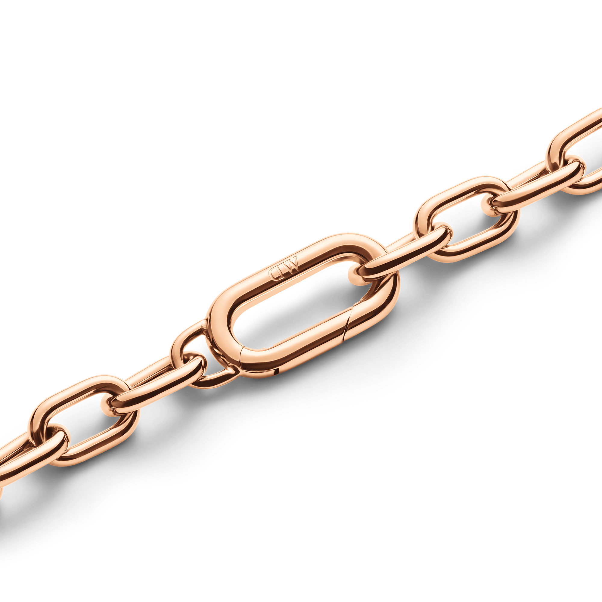 Crystal Link Necklace Rose Gold