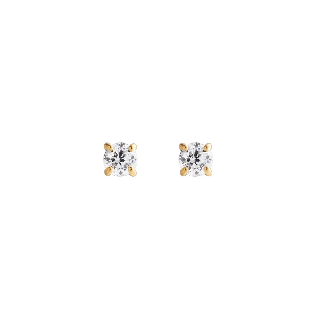Mirelle Solitaire Stud Earrings Gold