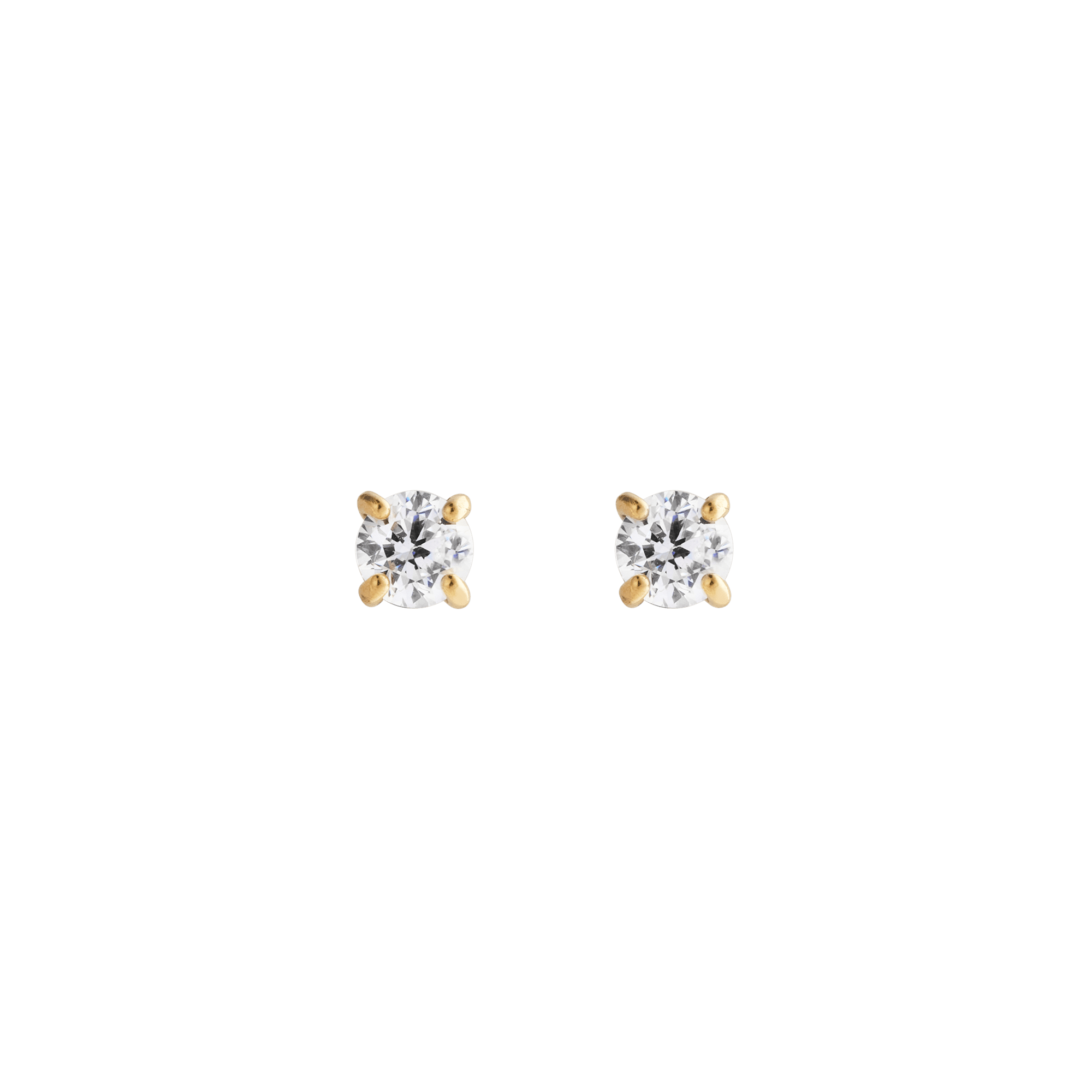 Mirelle Solitaire Stud Earrings Gold