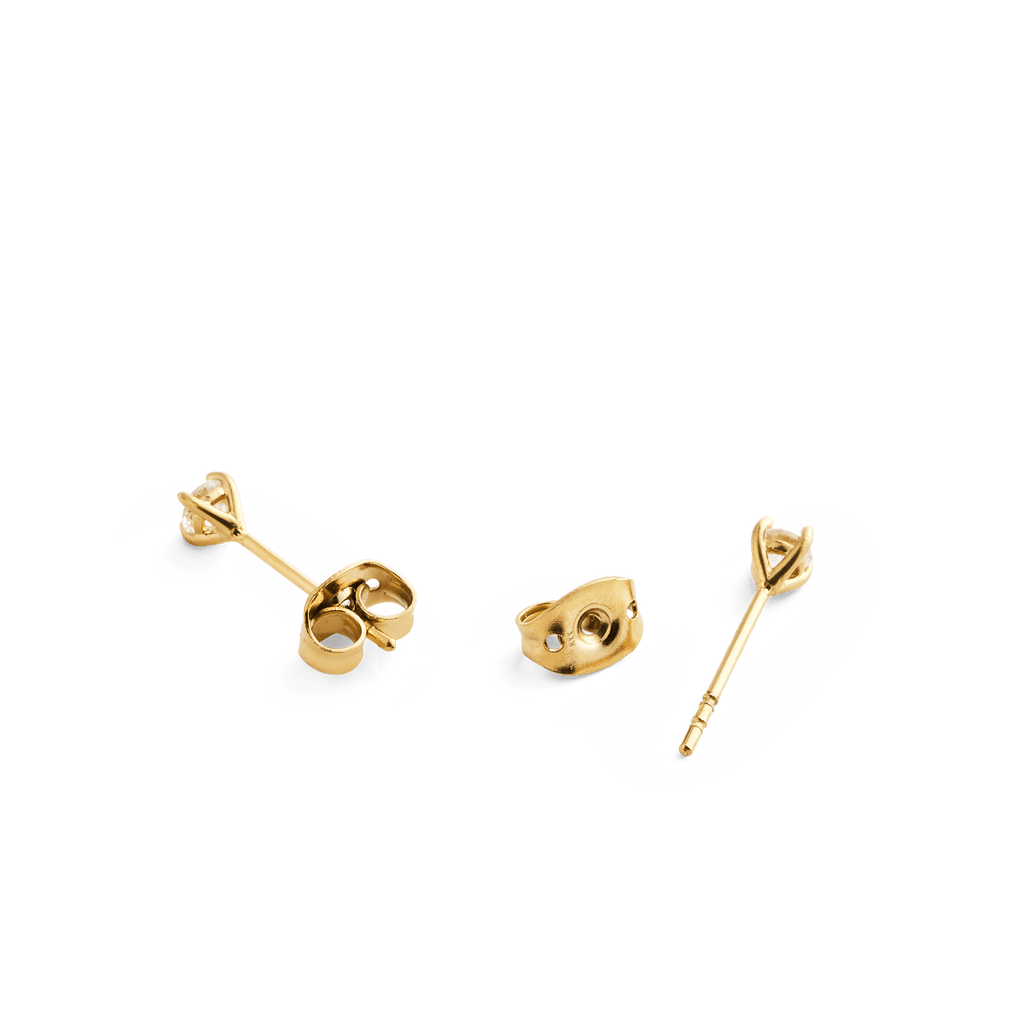 Mirelle Solitaire Stud Earrings Gold