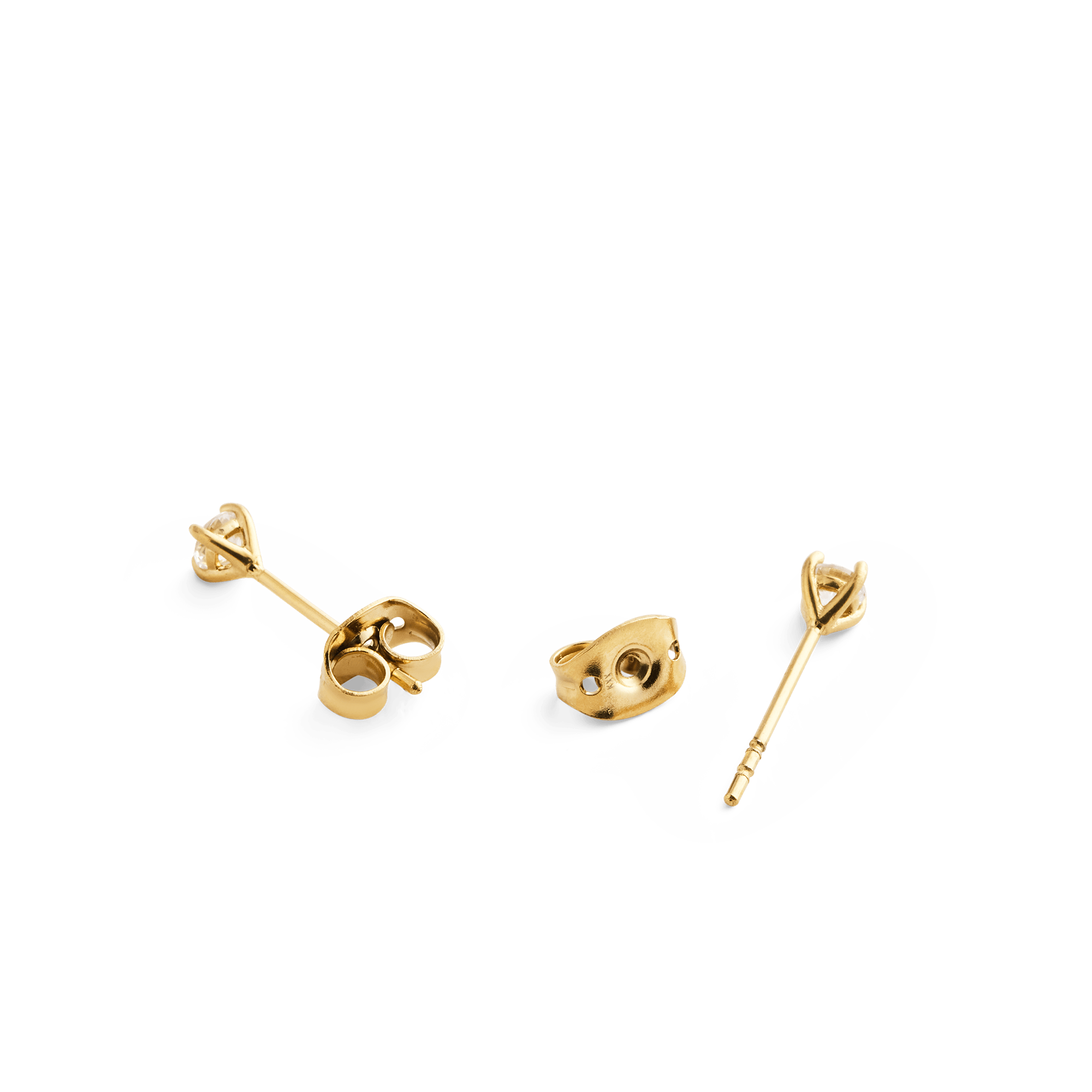 Mirelle Solitaire Stud Earrings Gold
