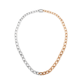 Contrast Link Necklace Two Tone Rose Gold